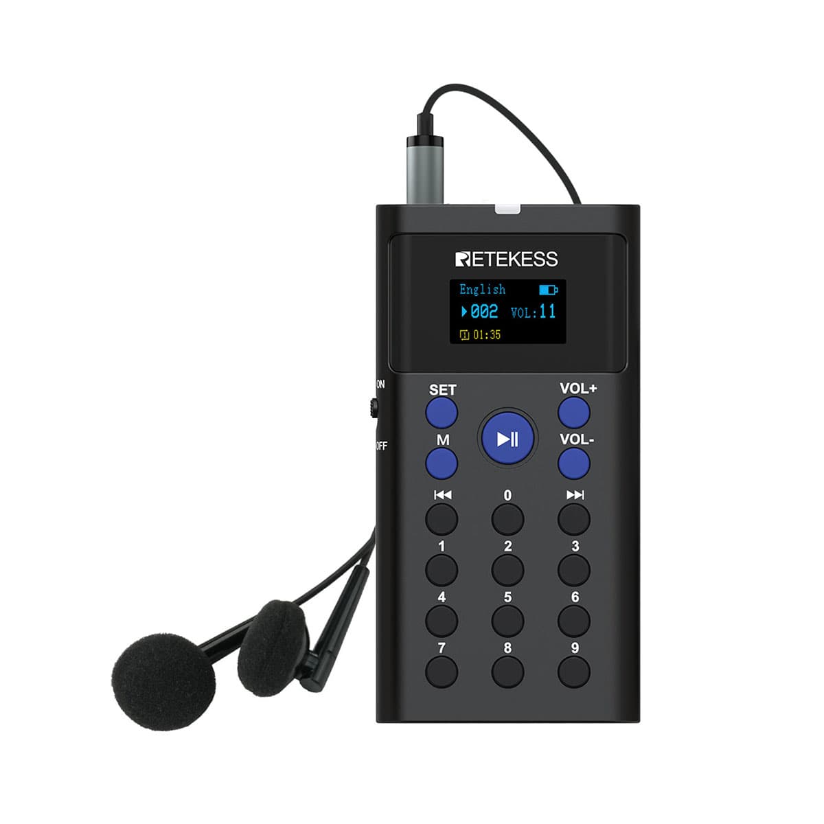 Retekess TT128 Self-Guided Bluetooth Audio Tour Guide with 16-Port Charging Base for Museums, Exhibitions and Factories