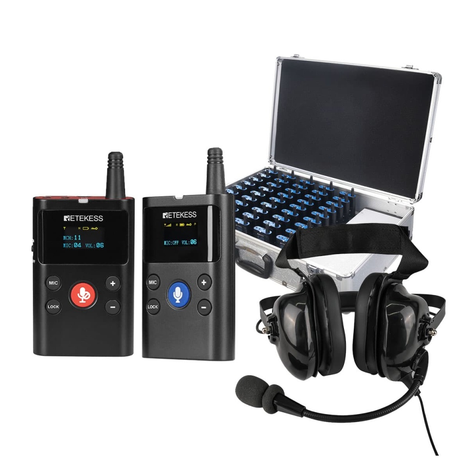 TT126 Two-way Plant Tour Headsets for Manufacturing Plant Tour Factory Visit with Noise-Canceling Headset