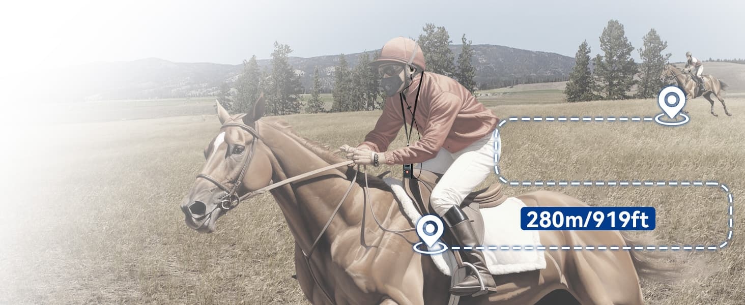 919 ft communication range of TT126 equestrian coaching system