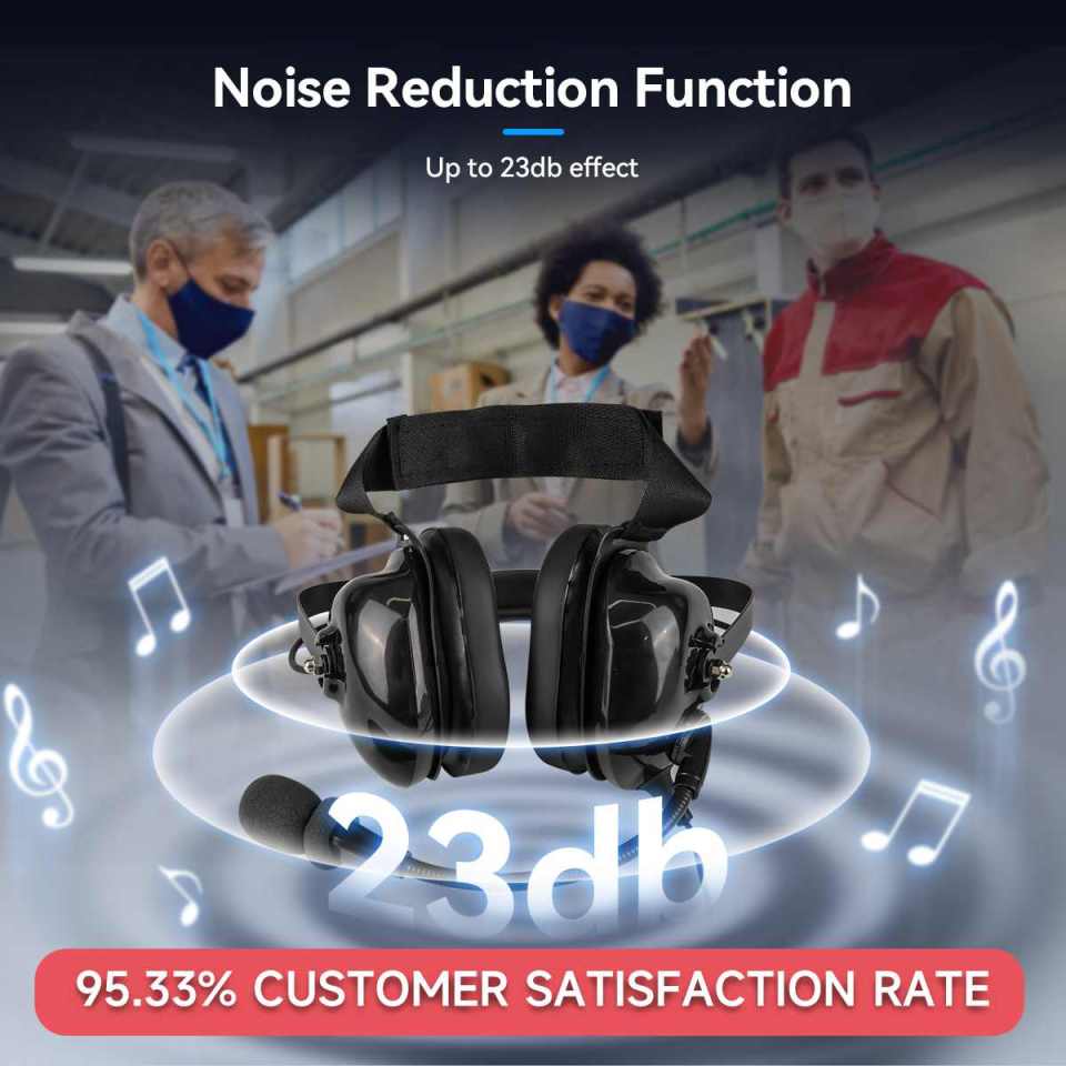 TT126 Two-way Plant Tour Headsets for Manufacturing Plant Tour Factory Visit with Noise-Canceling Headset