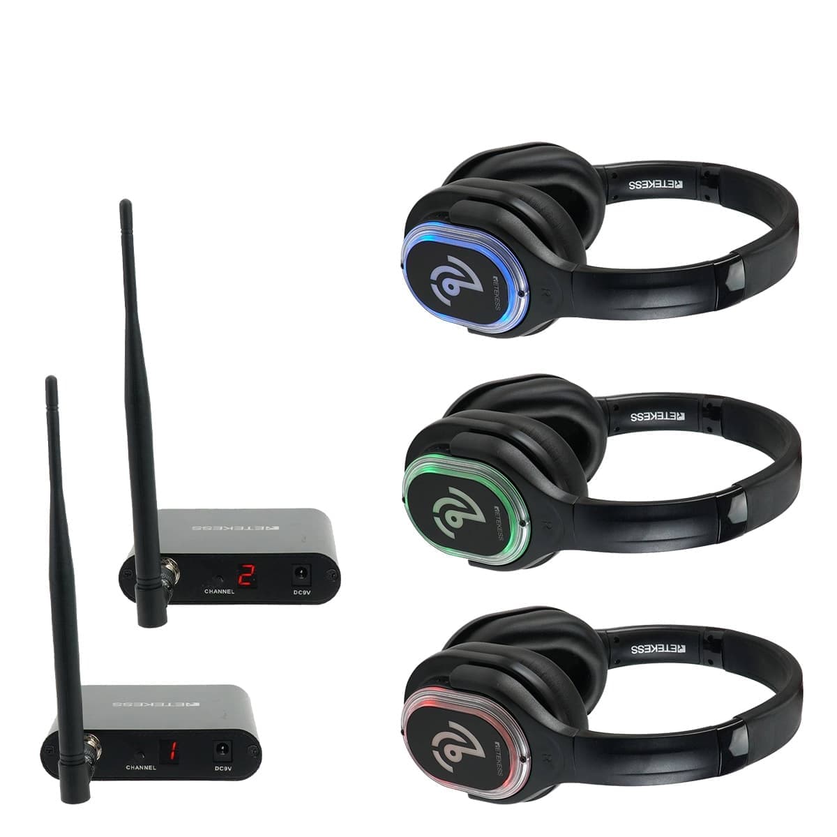 Silent Disco Headphones Silent Sound System Audio Silent Disco Package TA003 TA004 LED Party Headphones for Breathing Therapy, Bars, DJ, Clubs, Movie Screenings