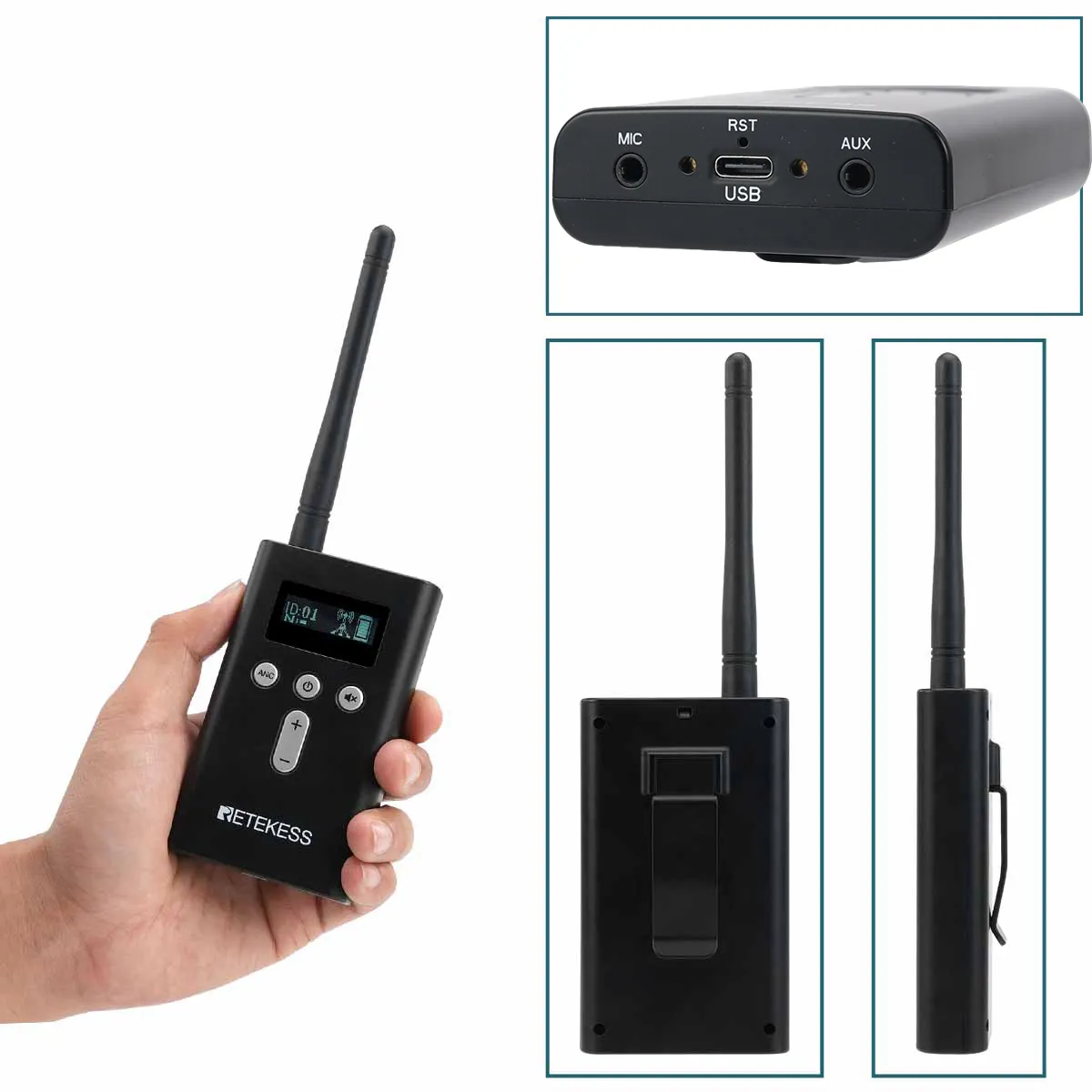 Retekess T130P Tourguide System Transmitter with Noise Reduction Function for Guides and Groups,Church,Meditation and Factory Tours 