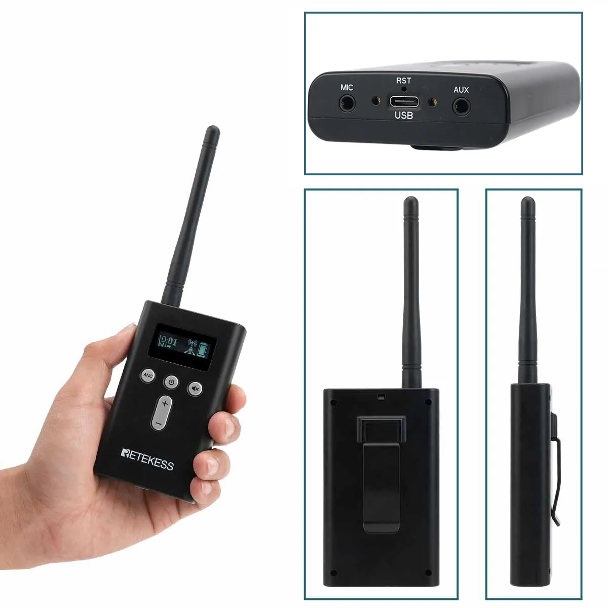 Retekess T130P Tourguide System Transmitter with Noise Reduction Function for Guides and Groups,Church,Meditation and Factory Tours 