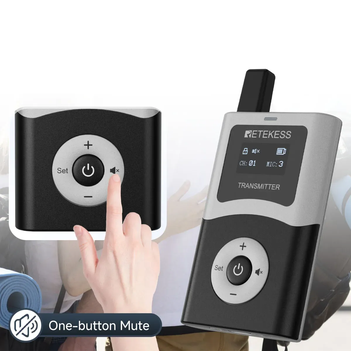 Transmitter mute function for temporary silent communication control