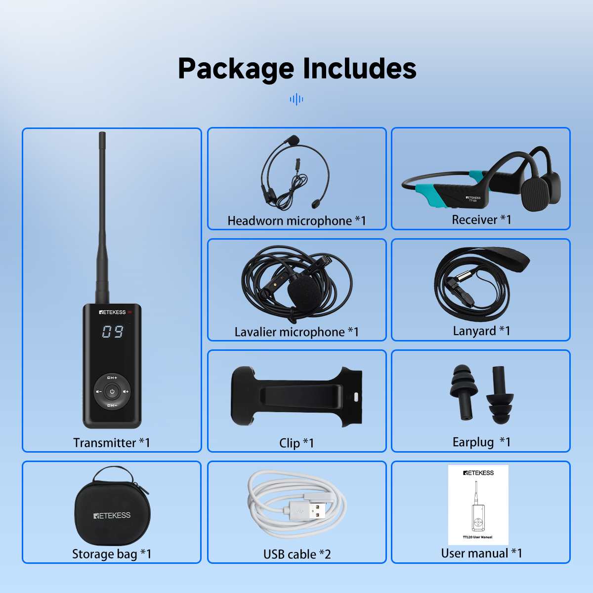 Retekess TT120 Communications Systems for Swimming Training Trainer Transmitter and Student Receiver for Use in Water Sports