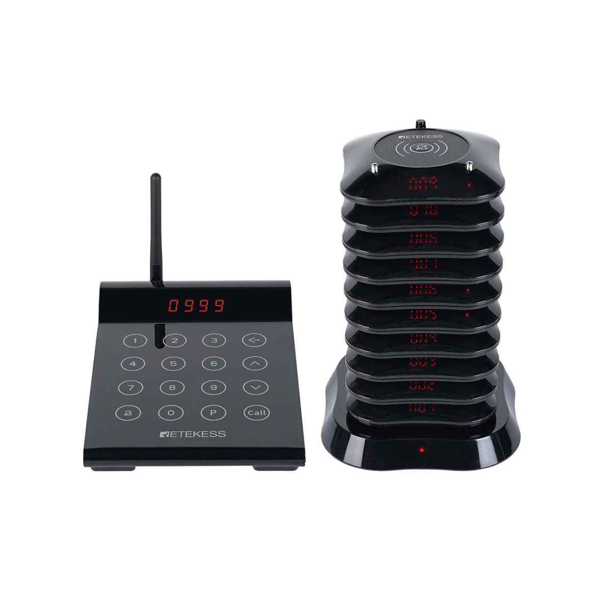 Retekess TD164 Restaurant Coaster Pager 800M Long Distance Pager Standard Set with 10 Order Buzzers