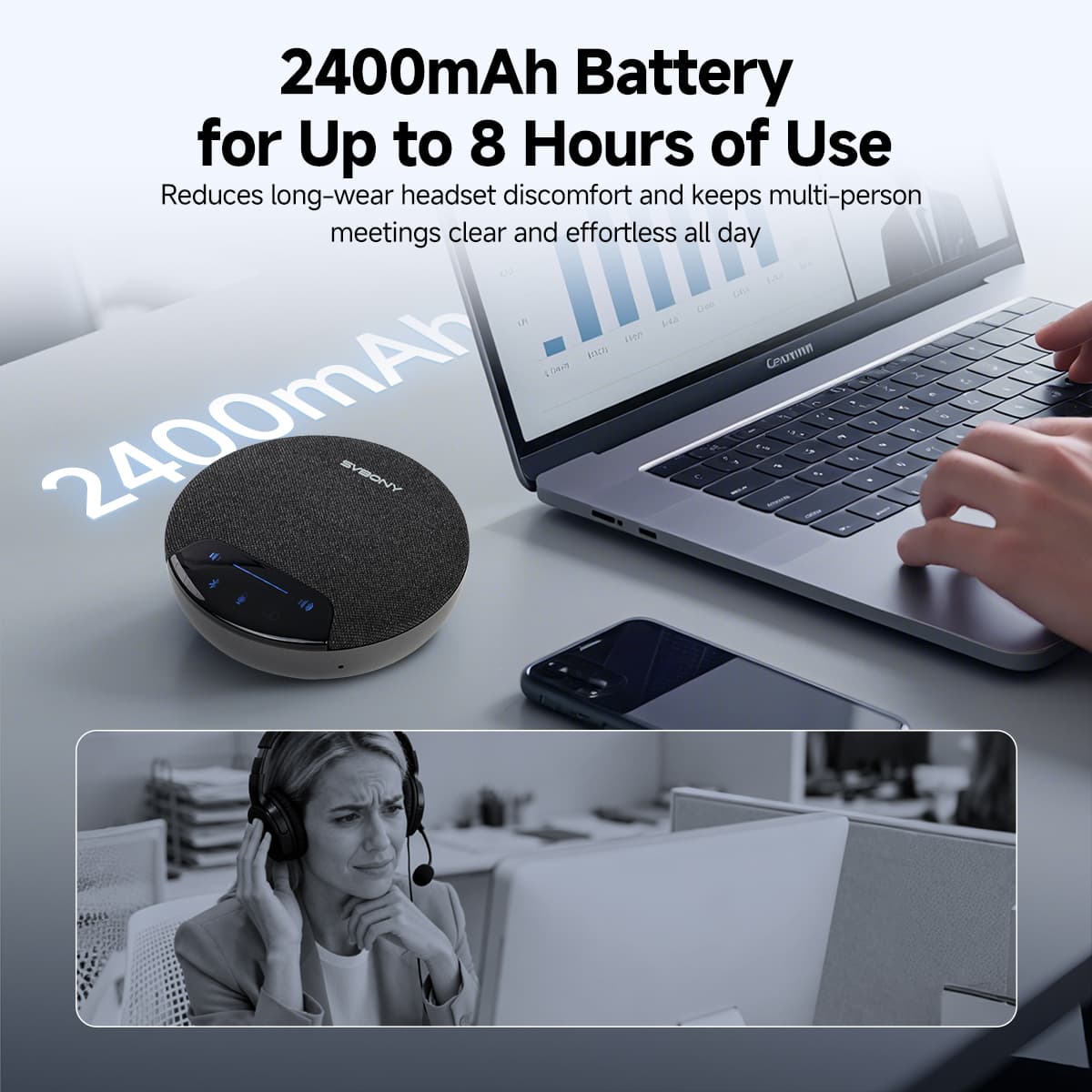 SVN O1 Wireless Full-Duplex Omnidirectional Conference Microphone