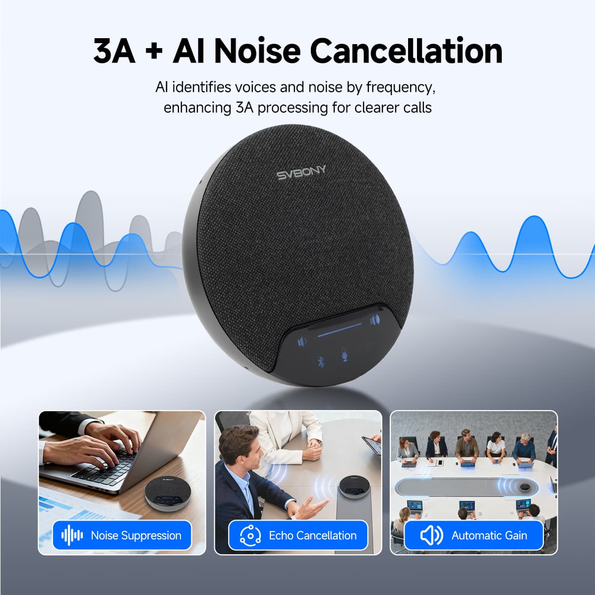SVN O1 Wireless Full-Duplex Omnidirectional Conference Microphone