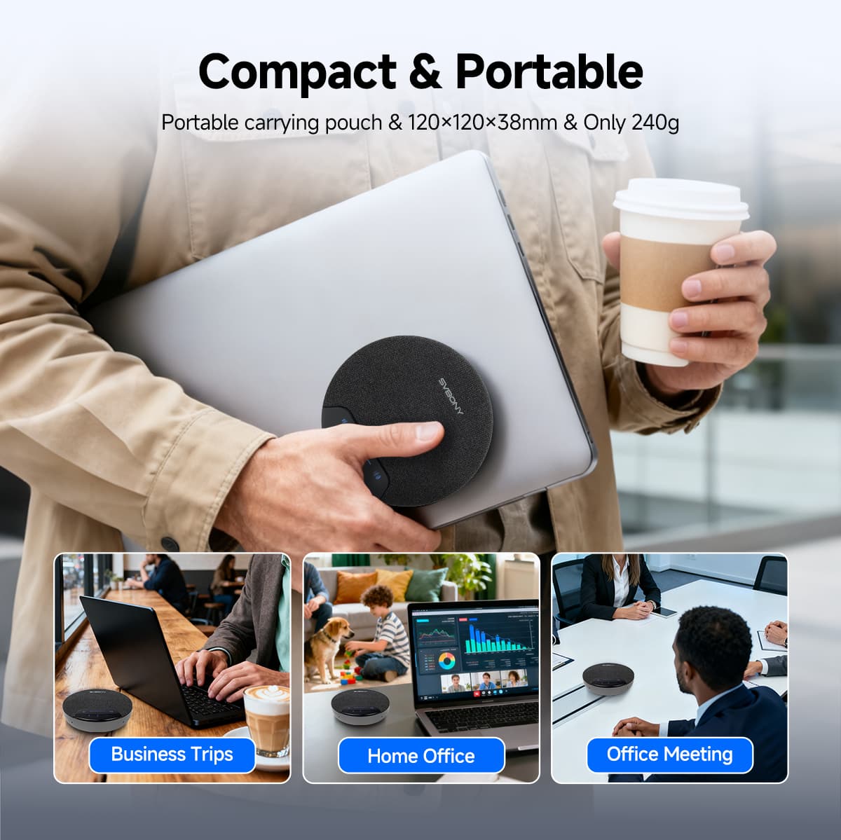 SVN O1 Wireless Full-Duplex Omnidirectional Conference Microphone