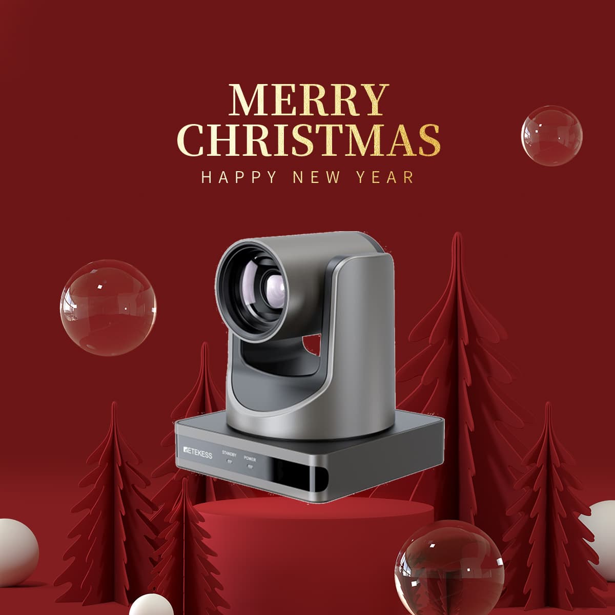 Retekess TC202 Conference Room Camera 12x optical zoom and 16x digital zoom,Large wide-angle HD resolution (1080P/60FPS),AI Tracking,Works with Zoom Skype Teams for Church Conferencing