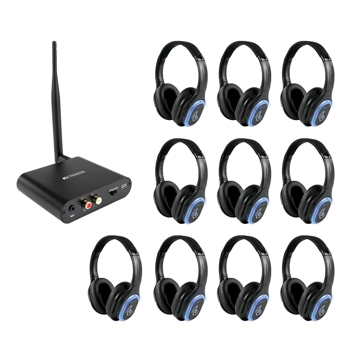 Silent Disco System Professional HIFI TA003 TA004 Immersive Experience Headphones with 3 Channels for Sound Healing, Meditation, Parties, Club, Bar and DJ