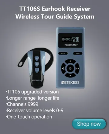 TT106S Earhook Receiver Wireless Tour Guide System Newly Upgraded