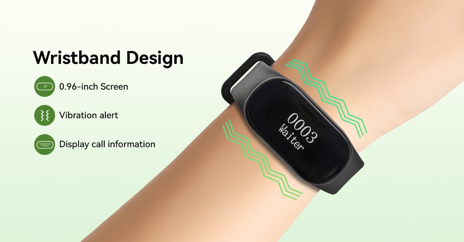 TD112 wristband receiver for restaurant staff