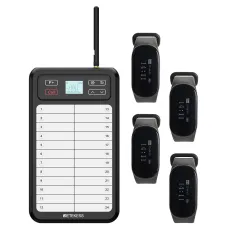 Restaurant Server Pager System TD037 Writing Board Transmitter and TD112 Black Wristband Receiver