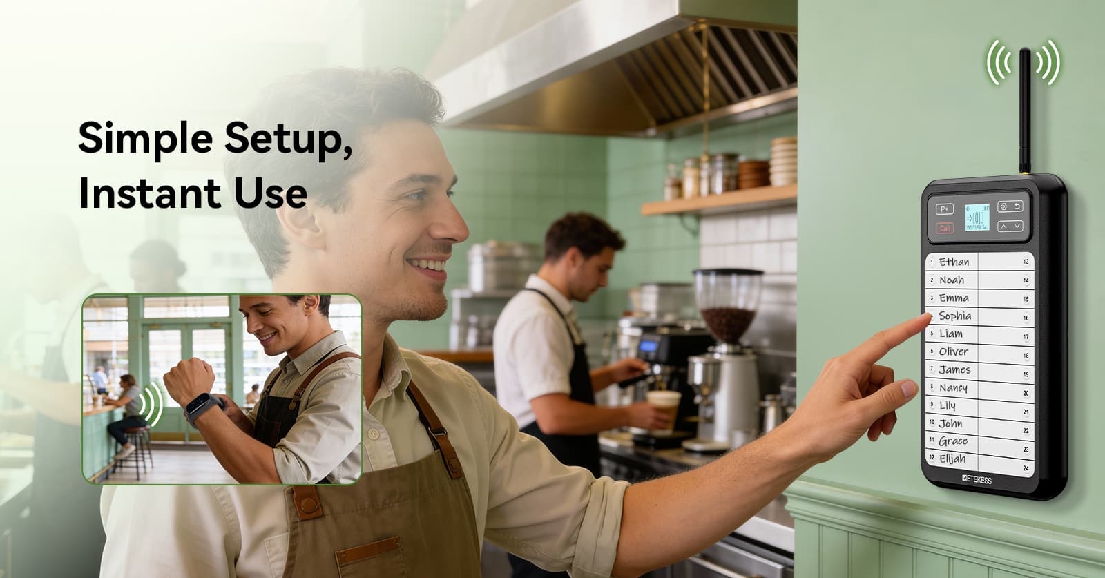 Restaurant paging system easy to install and use