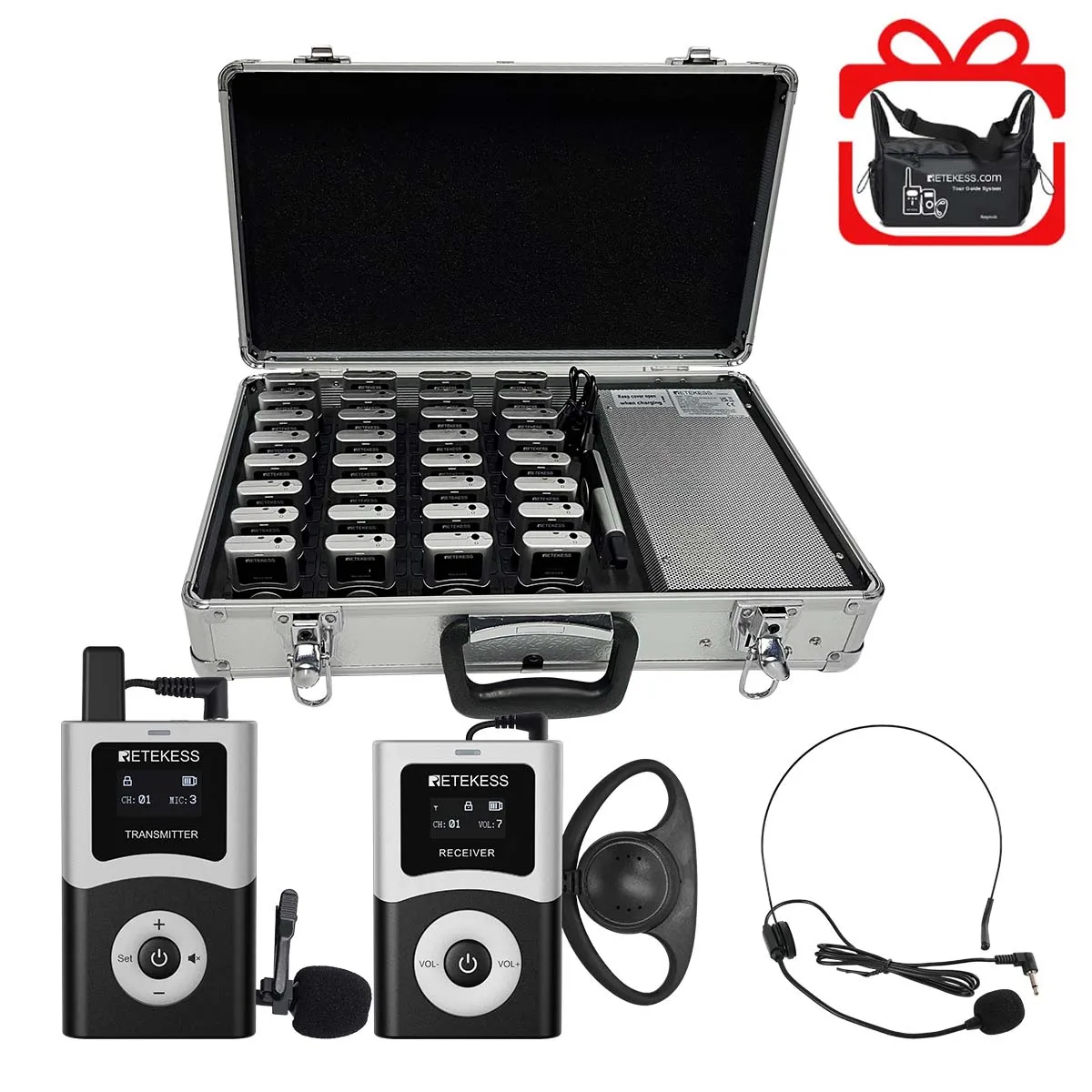 T130U T131U Digital Tour Guide Audio Equipment  for Factory Visits, Tourism, Churches, School, Translation Assistance, Conferences, Courts, and Employee Training,etc