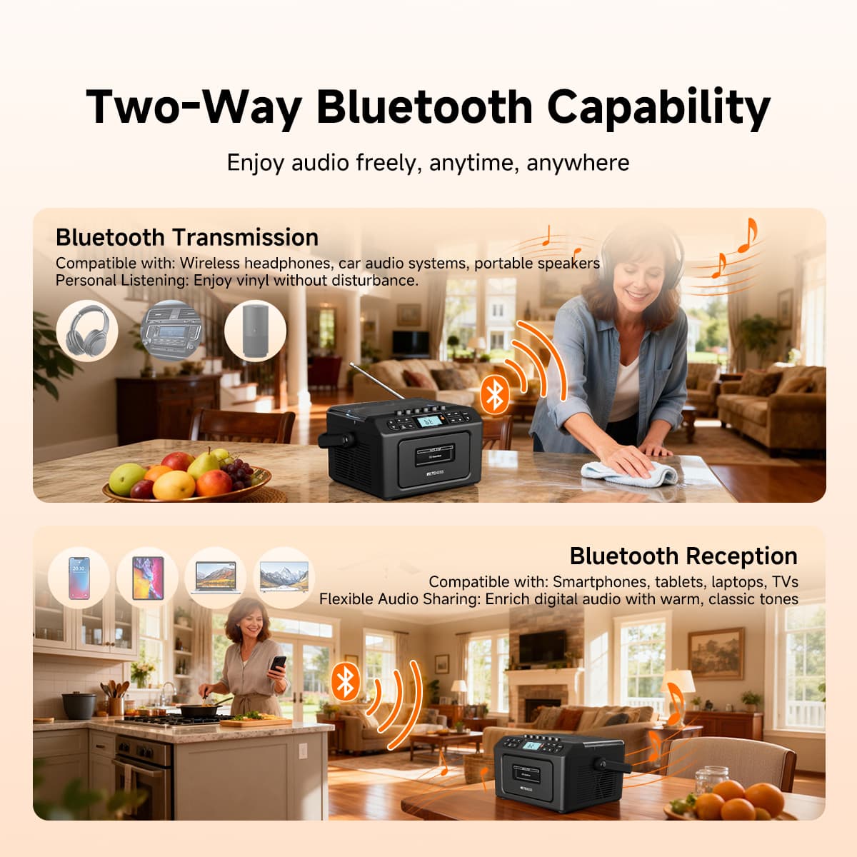 TR642 Multifunctional Square CD Boombox