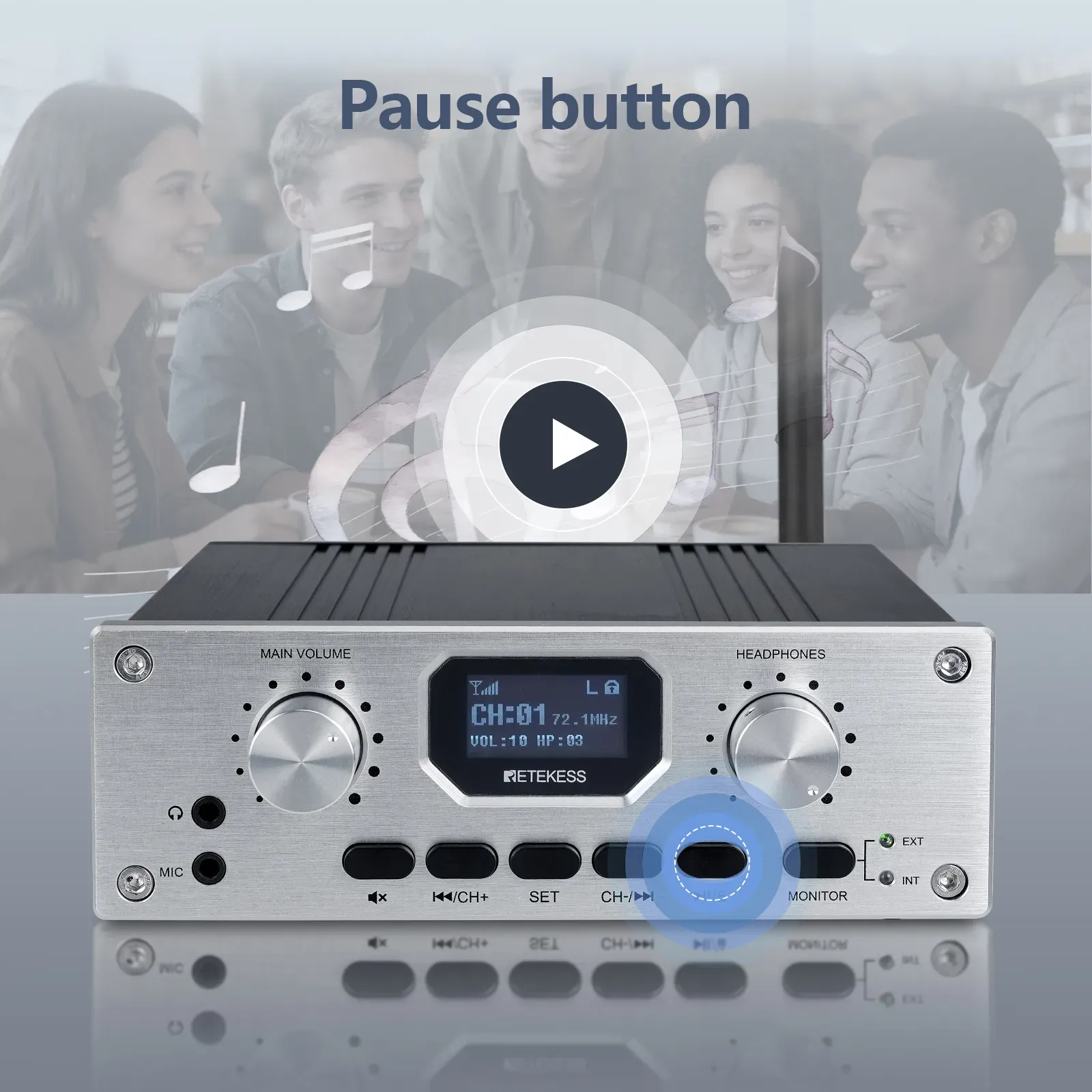 TT119 USB audio playback with play and pause control