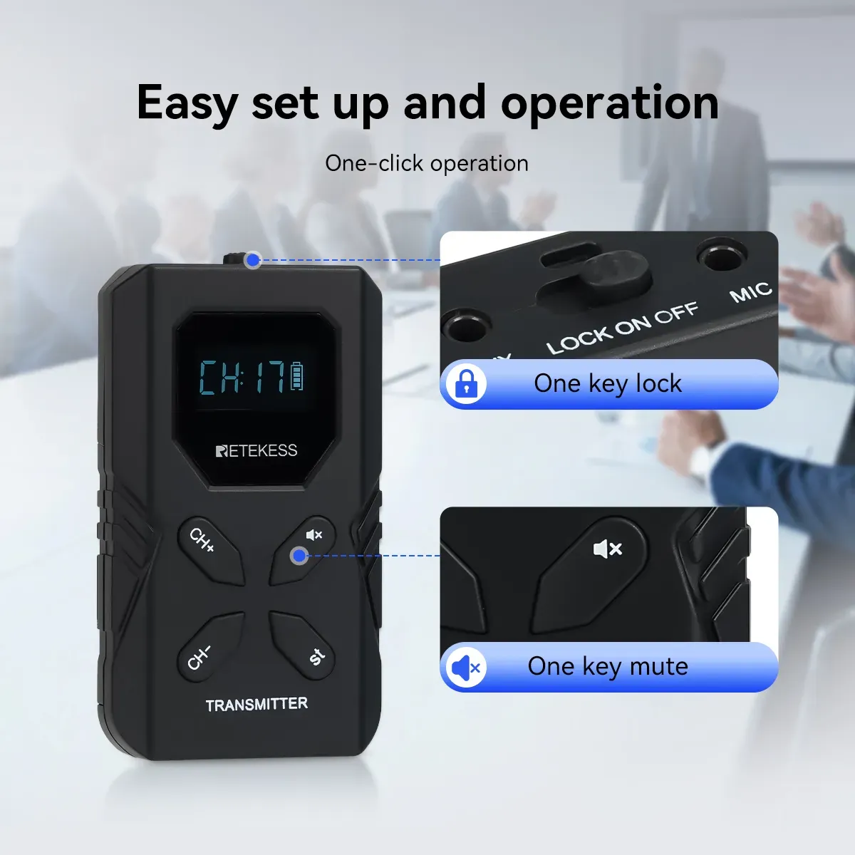 One-touch mute and lock