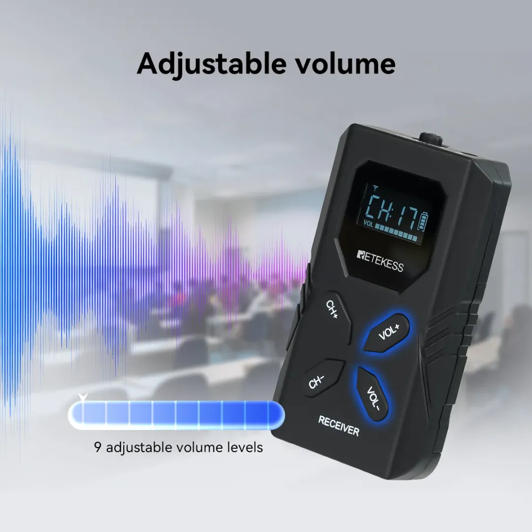 9 adjustable volume levels