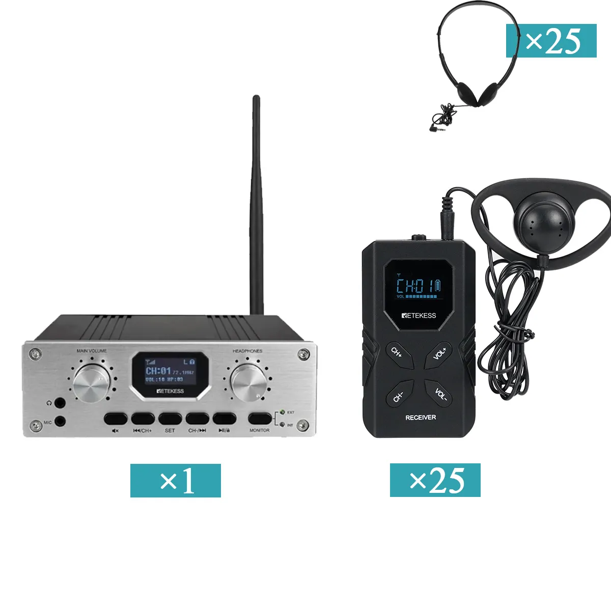 【20-50 People】TT118 TT119 Professional Desktop Simultaneous Interpretation System with 6 Languages