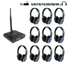 TA003 TA004 Wireless Silent Disco Headphones with 3 Channels for Sound Healing for Immersive Yoga Class, Meditation, Breathwork Class, Outdoor Class, Somatichealing