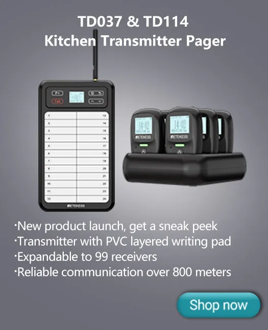 TD037 TD114 Kitchen Transmitter Pager