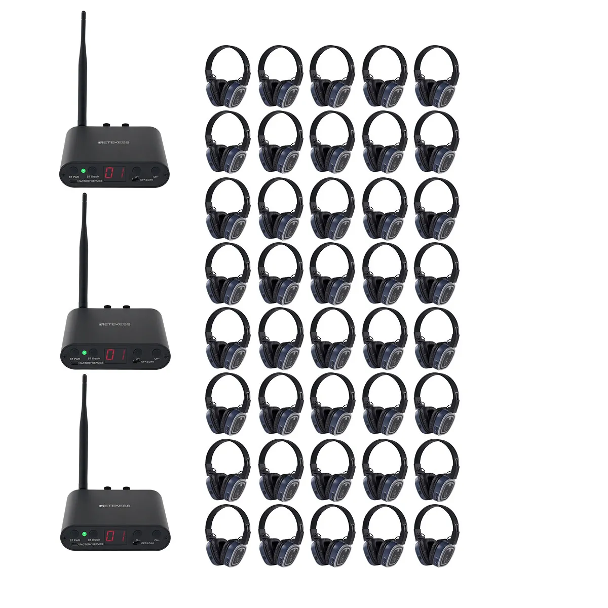 Weddings, Festivals, Beach Parties, School Dances & Corporate Events TA003S TA004S Silent Disco Equipment, 6-Channel, Bass Boost, with Color Changing Lights