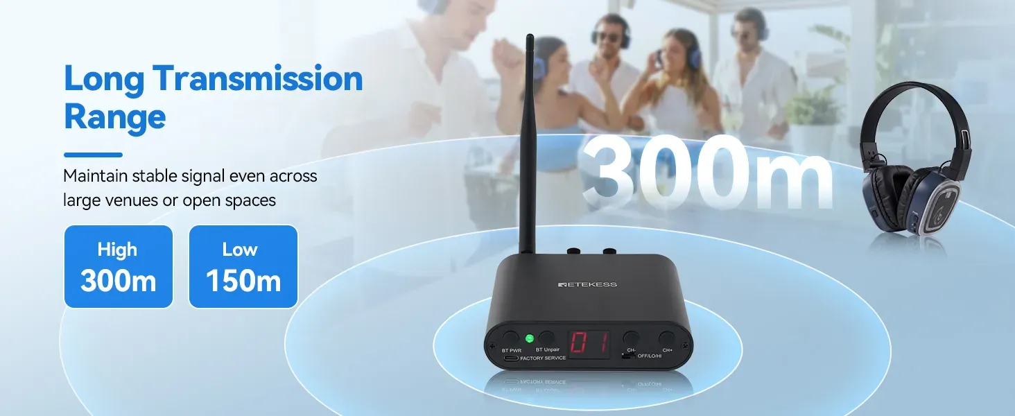 Long-range silent event audio system