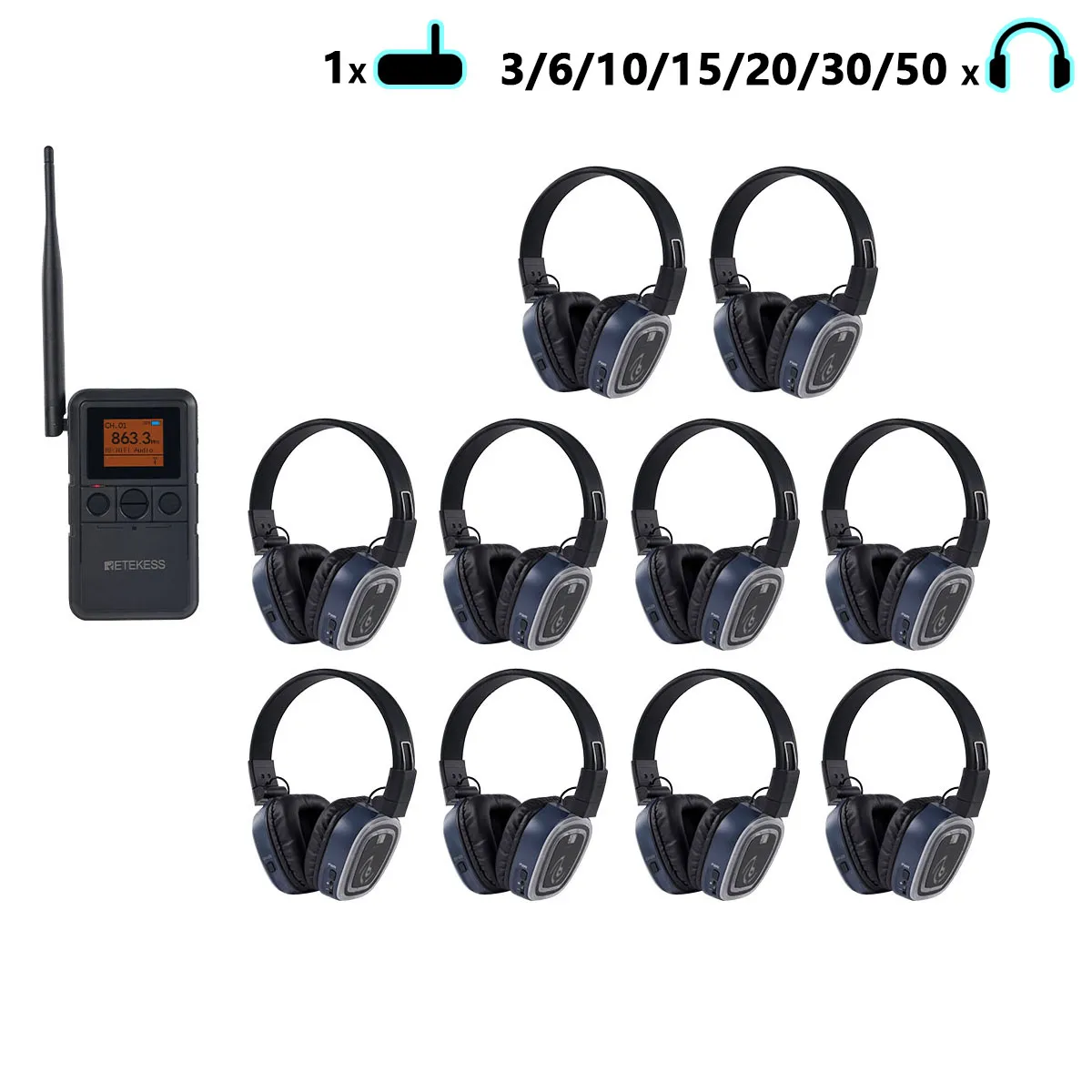 Yoga, Meditation & Sound Healing – TA003P TA004S Portable Silent Headphone, 6-Channel with Back-clip & Handheld, Swappable Battery, Bluetooth, Bass Boost