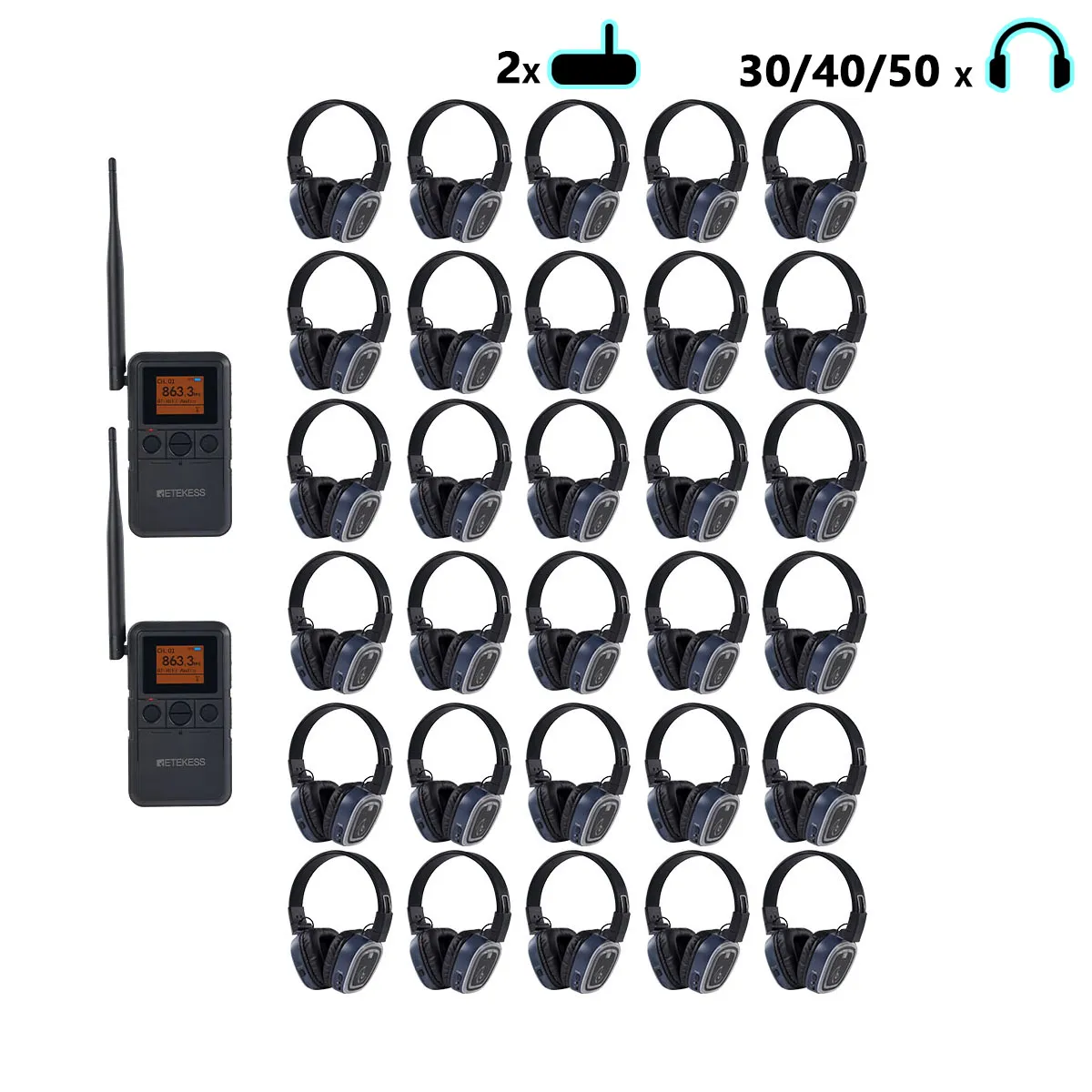 Silent Fitness, Health & Wellness, Silent Discos TA003P TA004S Wireless Silent Disco Headsets, 6-Channel with Back-clip & Handheld, Bluetooth, Bass Boost