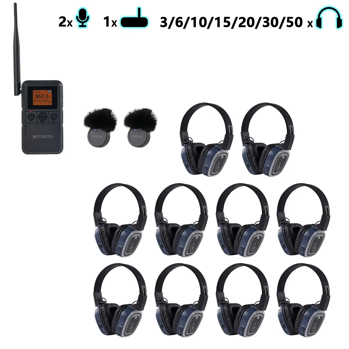Yoga, Meditation & Sound Healing – TA003P TA004S Portable Silent Headphone, 6-Channel with Back-clip & Handheld, Swappable Battery, Bluetooth, Bass Boost