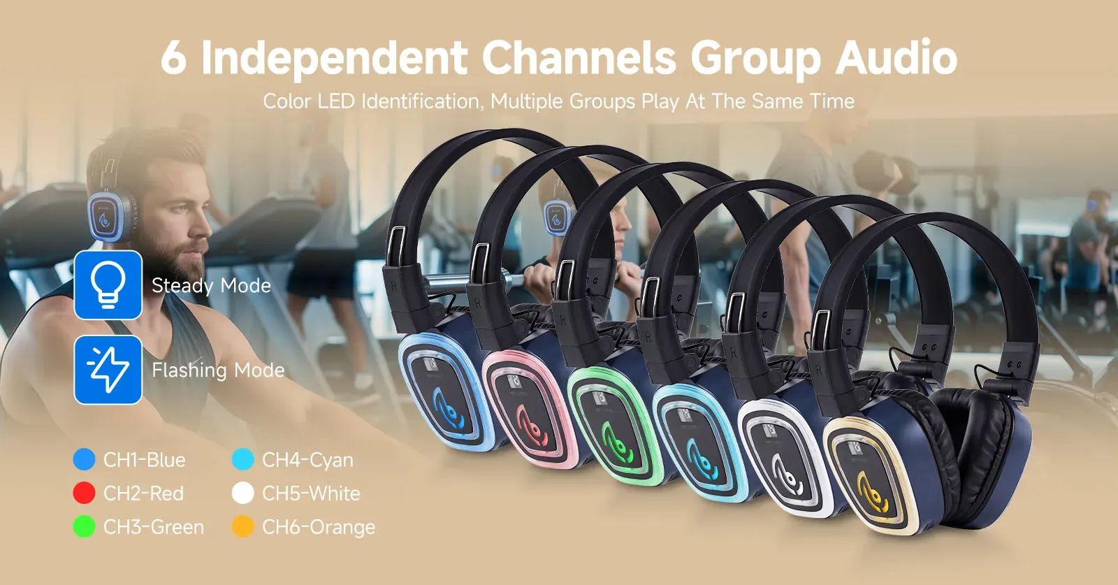 6-channel handheld silent disco transmitter