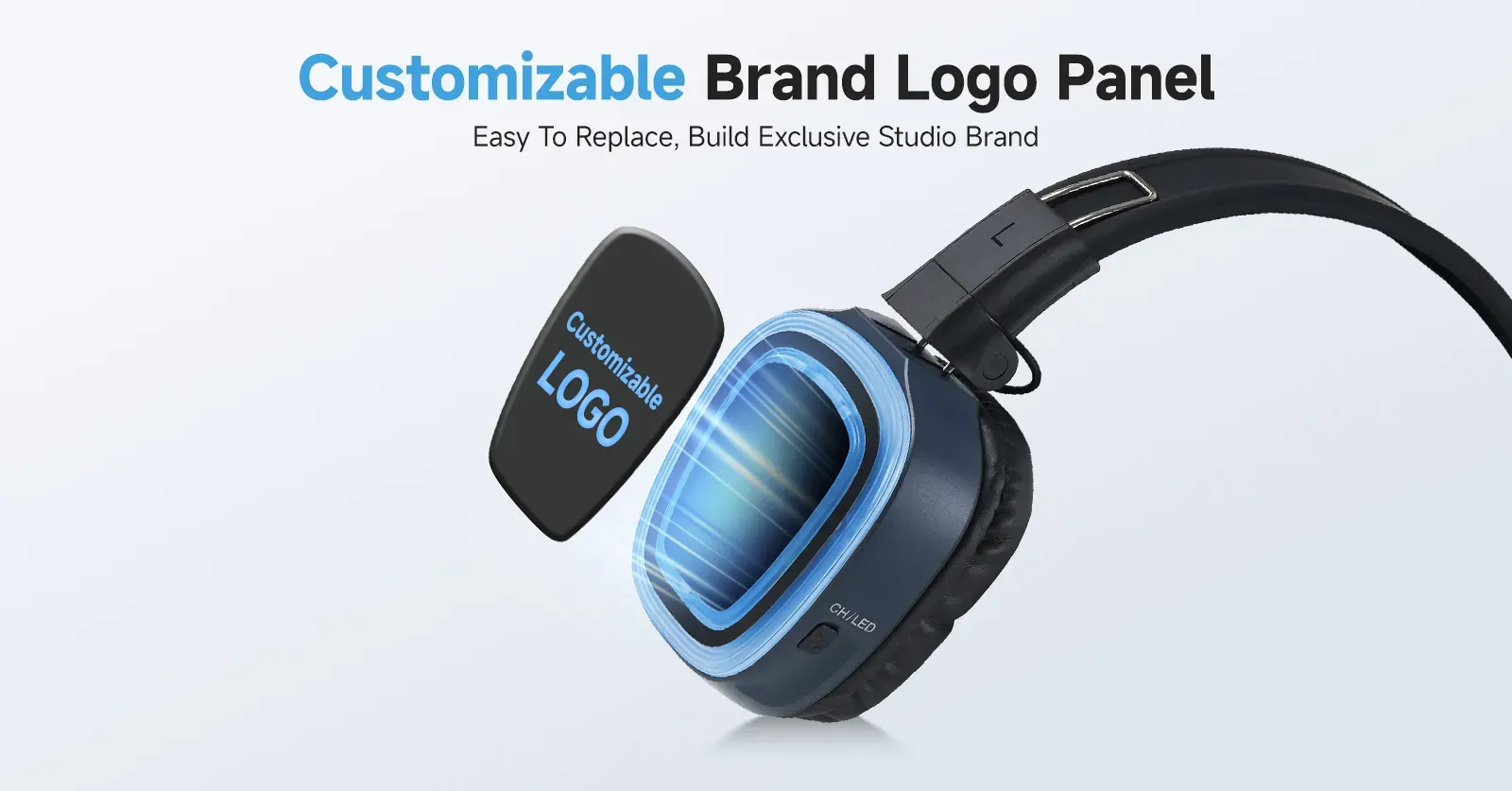 Custom logo branding on TA004S headphones