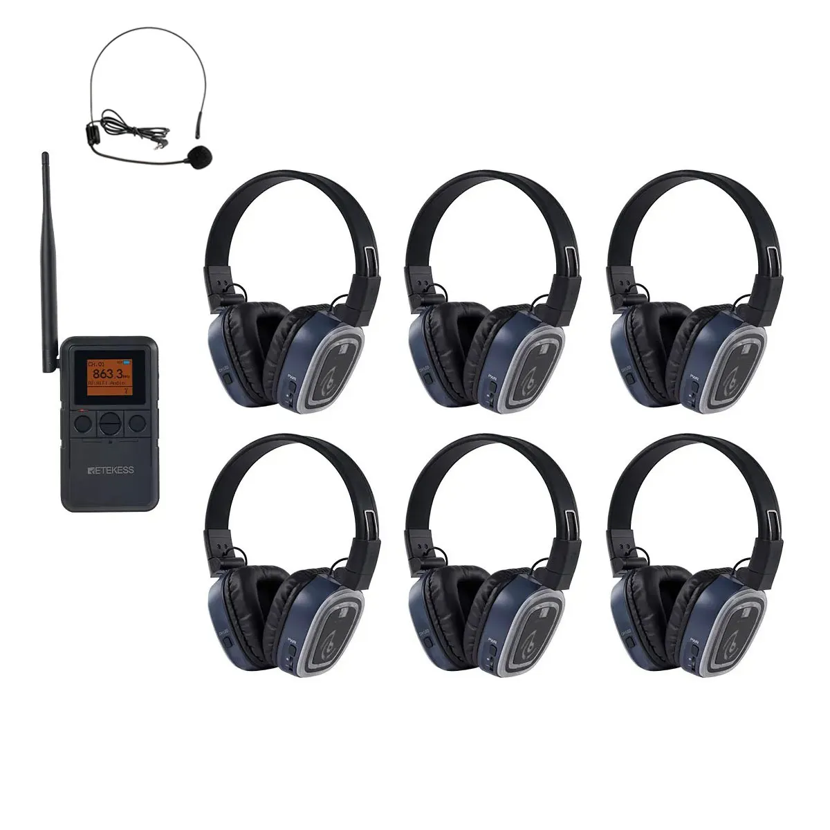 Yoga, Meditation & Sound Healing – TA003P TA004S Portable Silent Headphone, 6-Channel with Back-clip & Handheld, Swappable Battery, Bluetooth, Bass Boost
