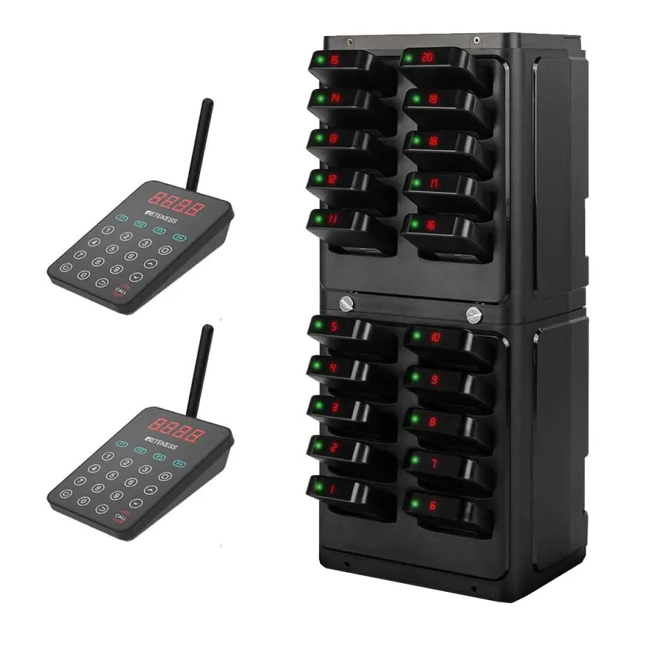 Retekess TD177 Dual Keyboard Paging System for Multi-Zone Calling in Restaurants, Bars, Clubs, Cafes
