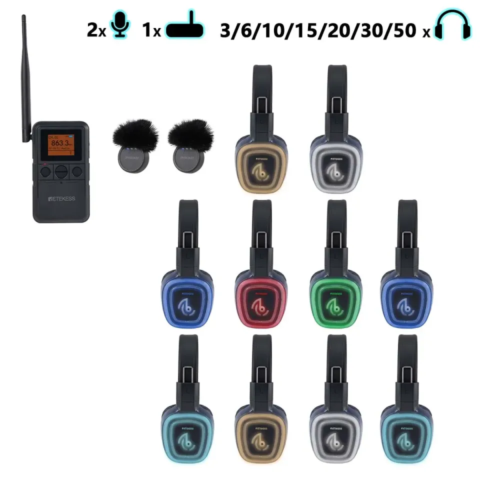 Yoga, Meditation & Sound Healing – TA003P TA004S Portable Silent Headphone, 6-Channel with Back-clip & Handheld, Swappable Battery, Bluetooth, Bass Boost