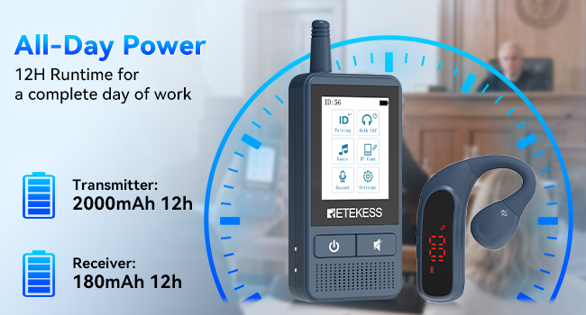 TT133 long battery life for all-day group use