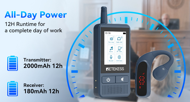 TT133 long battery life for all-day group use