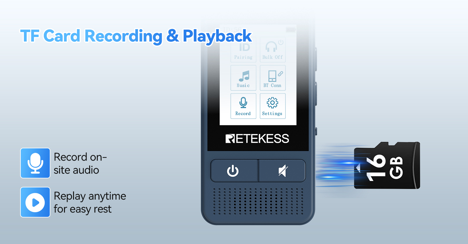 TT133 TF card recording and playback function