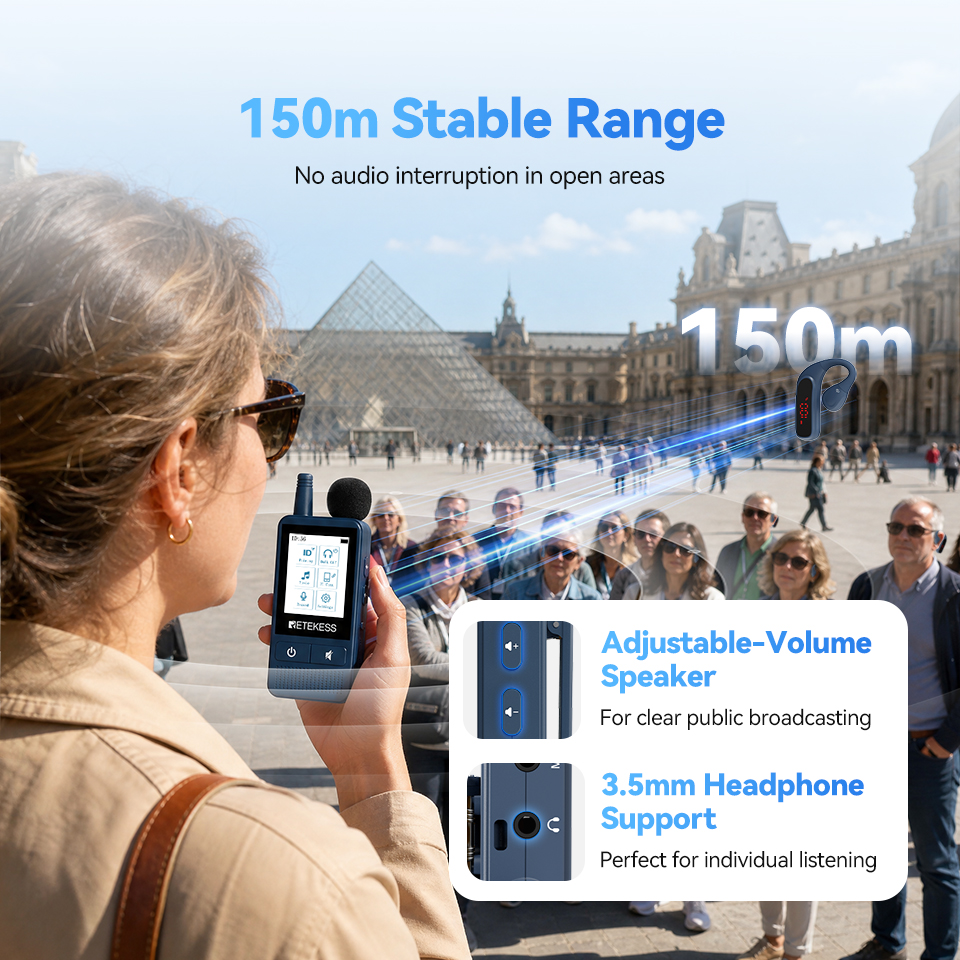 TT133 tour guide system with 99 selectable channels