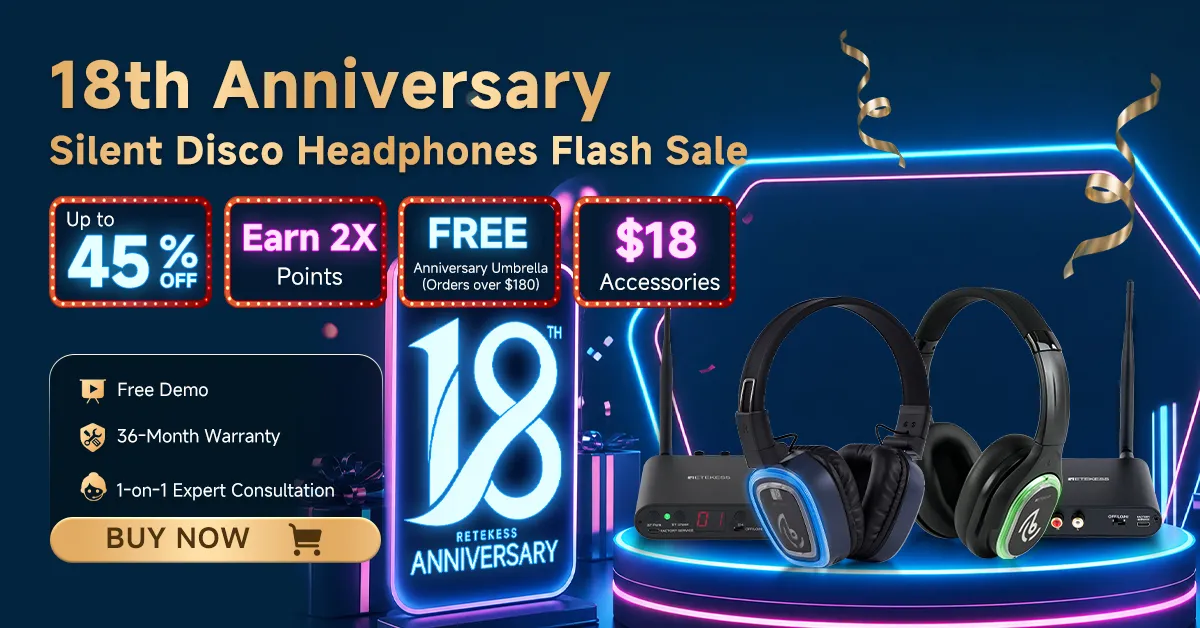 [18 Years in Wireless Communication] Silent Disco Systems Anniversary Celebration: Top-Selling Headphones & Event Mechanics Revealed!
