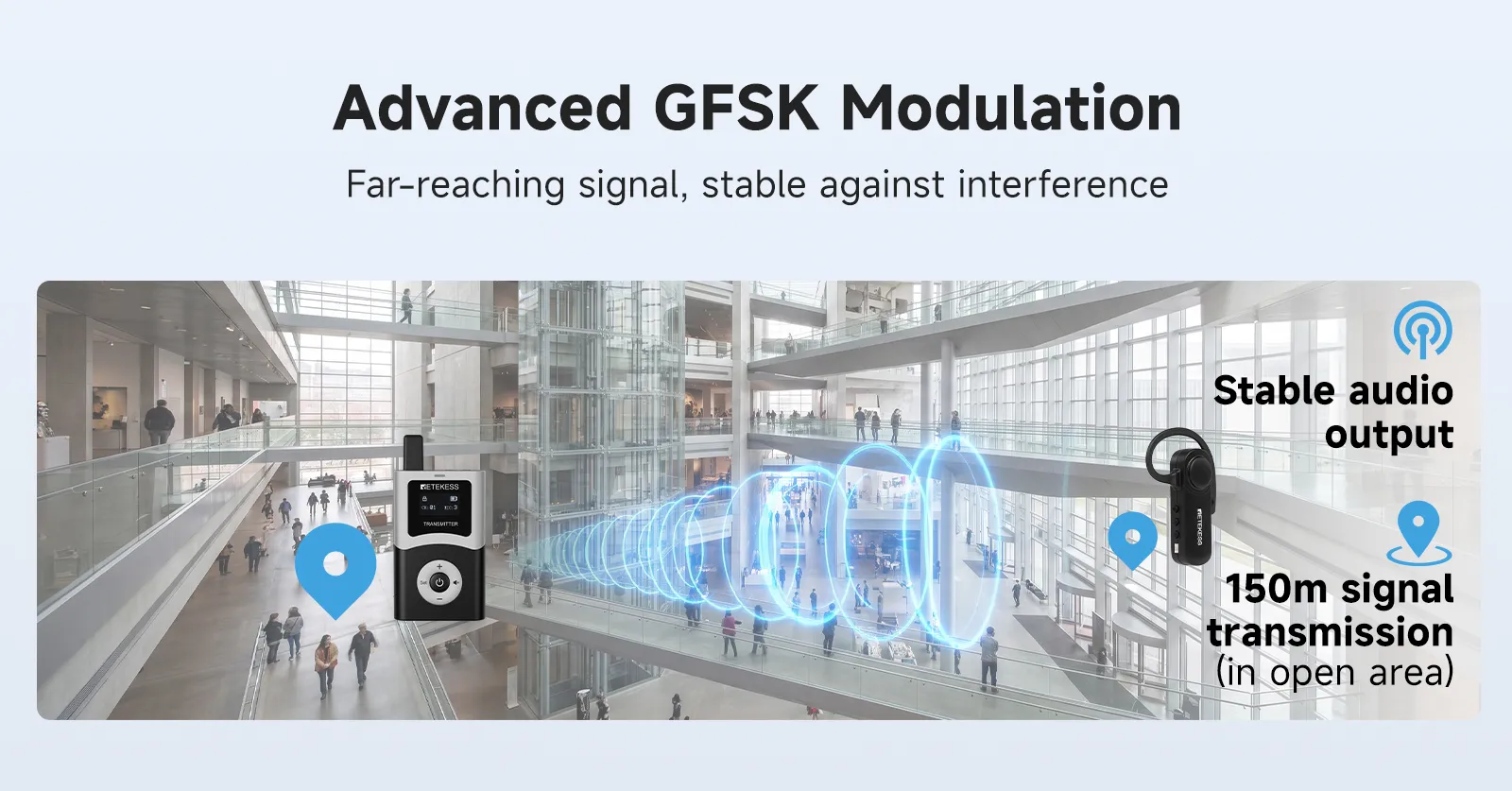 Wireless range up to 492 feet