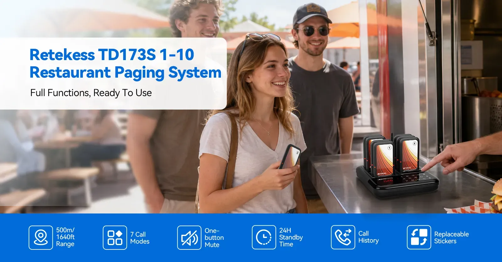 Retekess TD173S 1-10 restaurant paging system