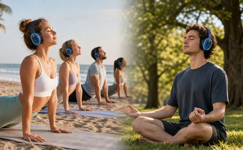 How to Set Up an Outdoor Silent Yoga Session with Portable Silent Disco Systems