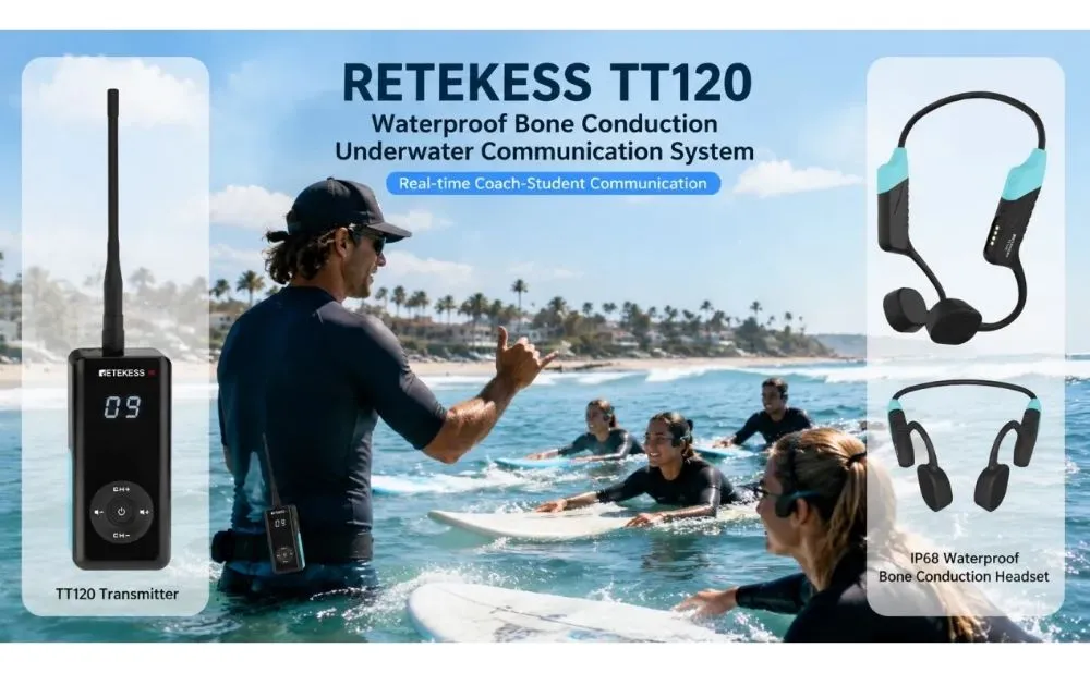 Teaching Surfing With Real-Time Voice Feedback: Retekess TT120 Waterproof Bone Conduction Review