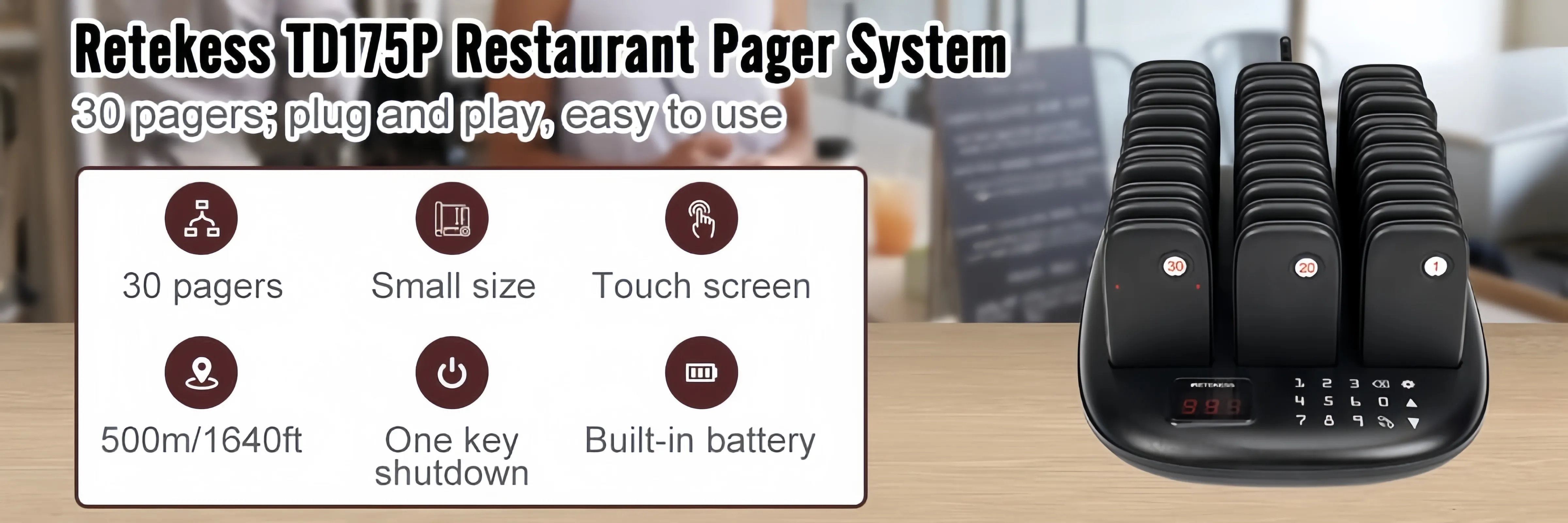 Retekess TD175P restaurant pager system