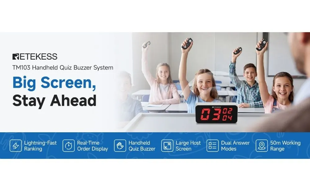 Retekess TM103 Answer Buzzers: Your Go-To Tool to Boost Interaction for Classrooms, Family Gatherings & Team Events