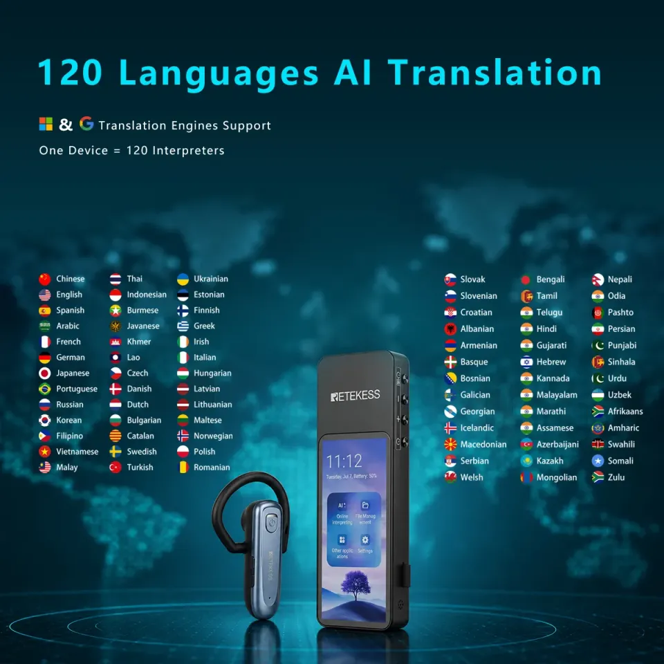 TT136 Automatic Multilingual Translation Device for Groups, 120 Languages AI Real-Time Translation, One-to-Many Tour & Conference Translation System, Dual-Channel Broadcast, 2.4G Long Range, Available in September