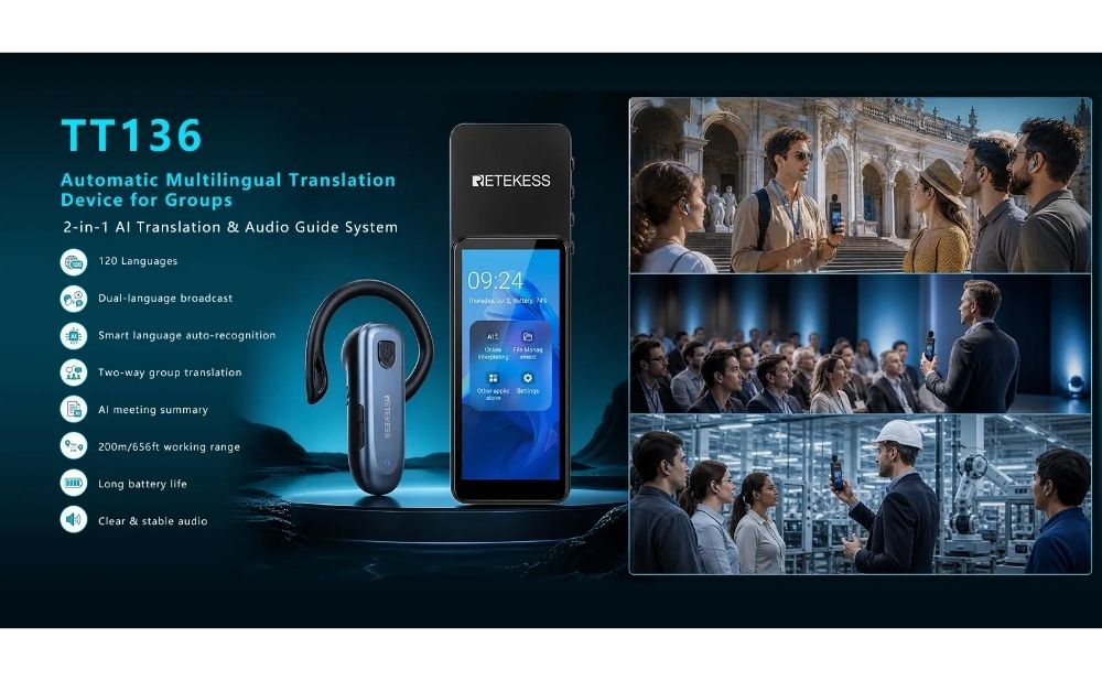 Meet RETEKESS TT136: The Ultimate 2-in-1 AI Group Translation System for Global Communication
